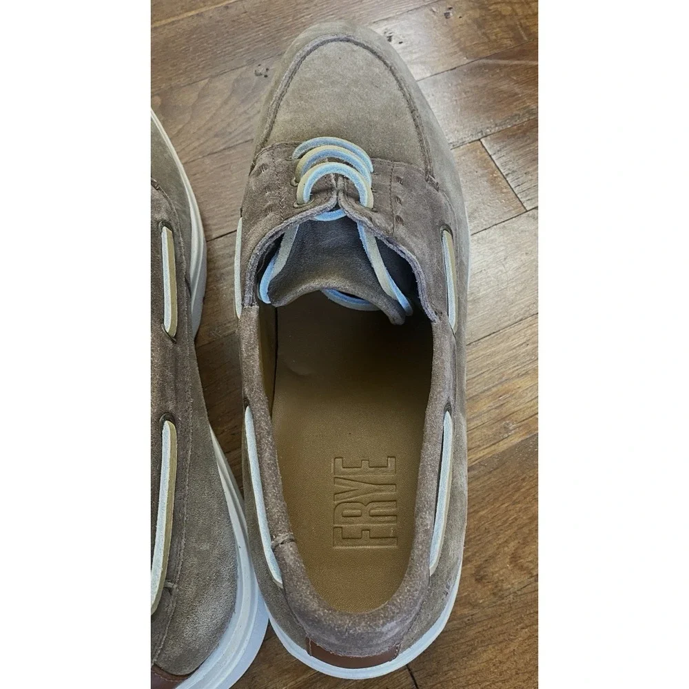 Frye Connor Boat Shoes Suede Leather Driftwood Men's‎ Size 12 Comfort Classic